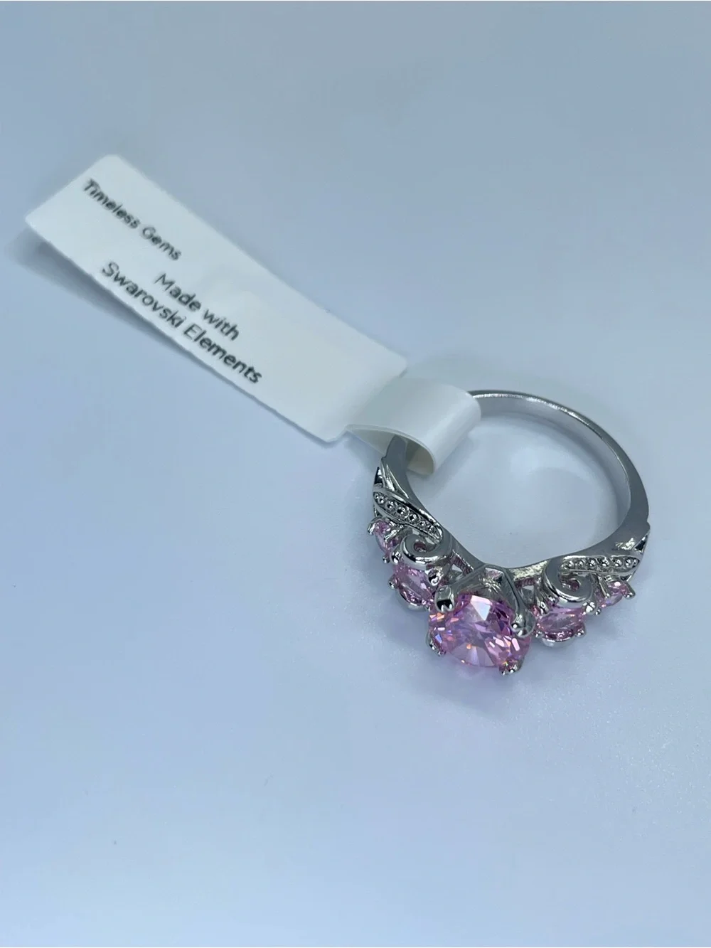 Swarovski Crystal Elements Pink Crystal Multi Stone Statement Ring